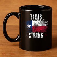 Texas Strong Distressed Flag Texan Pride 11oz C Handle Ceramic Mug