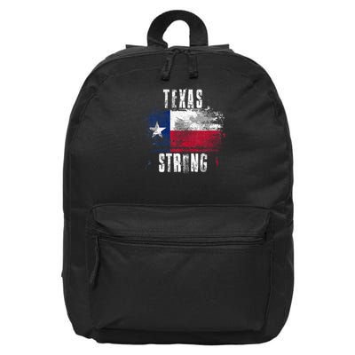 Texas Strong Distressed Flag Texan Pride 16 in Basic Backpack