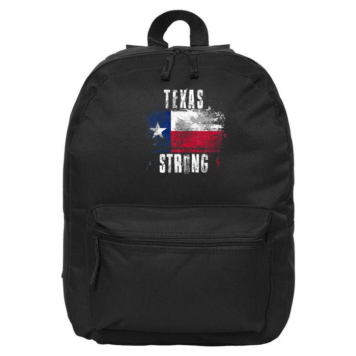 Texas Strong Distressed Flag Texan Pride 16 in Basic Backpack