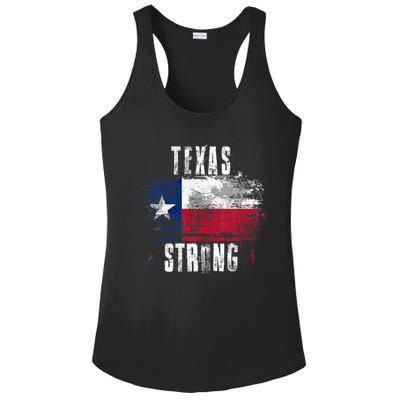 Texas Strong Distressed Flag Texan Pride Ladies PosiCharge Competitor Racerback Tank