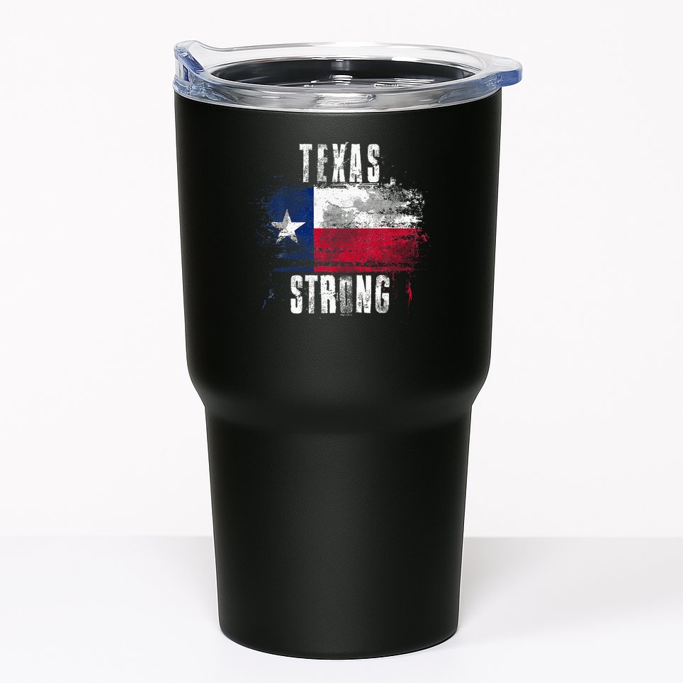 Texas Strong Distressed Flag Texan Pride Tumbler