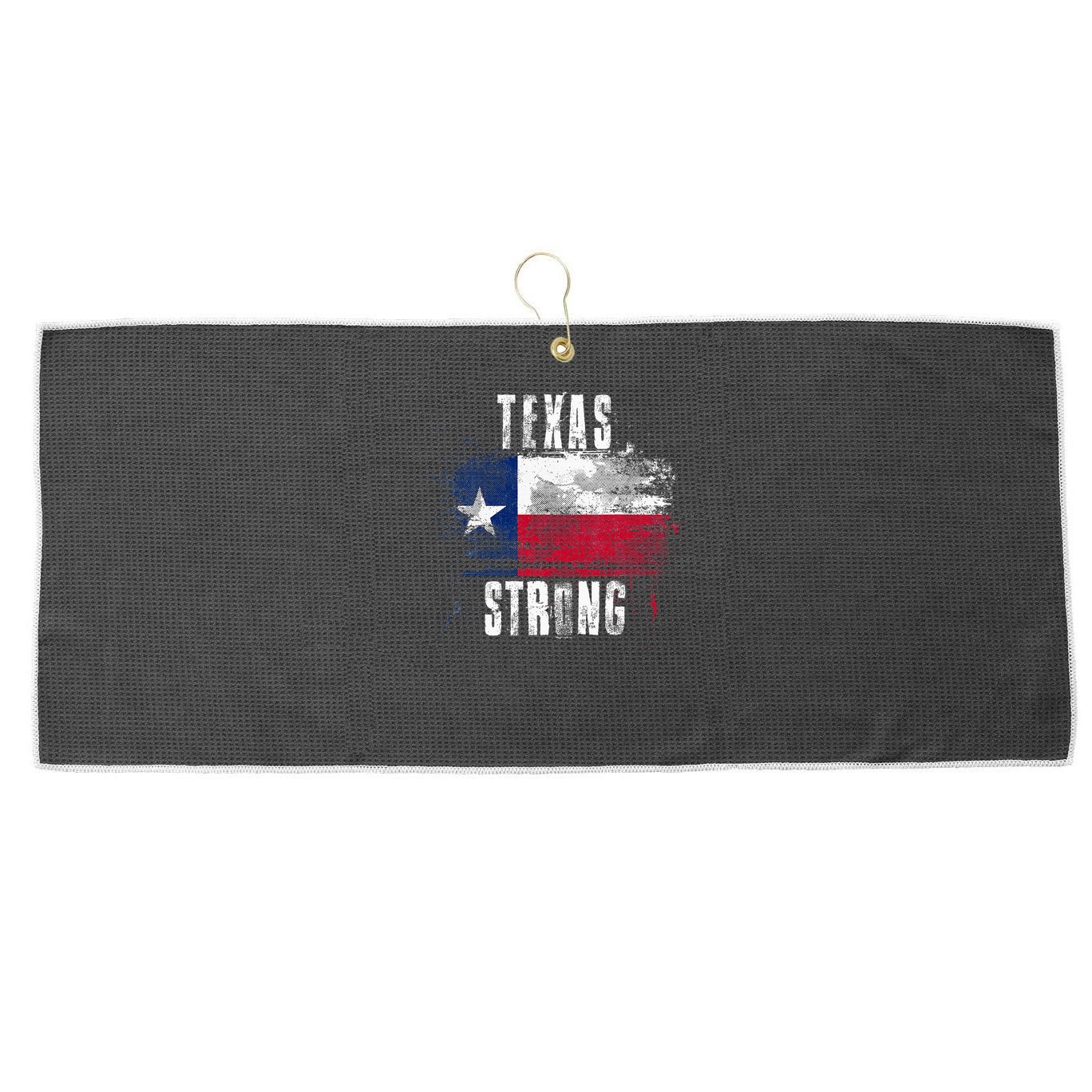 Texas Strong Distressed Flag Texan Pride Large Microfiber Waffle Golf Towel