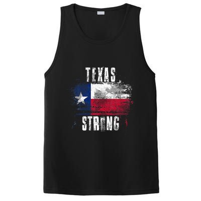 Texas Strong Distressed Flag Texan Pride PosiCharge Competitor Tank
