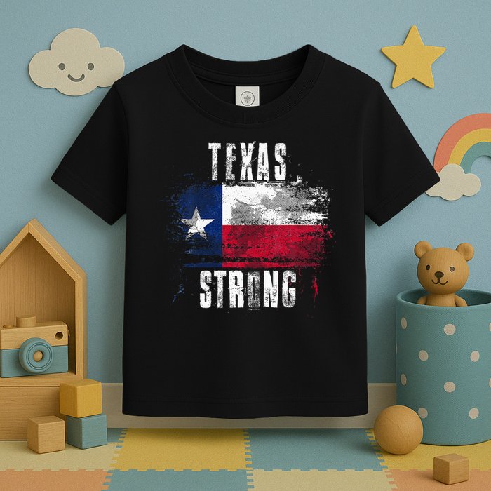 Texas Strong Distressed Flag Texan Pride Toddler T-Shirt