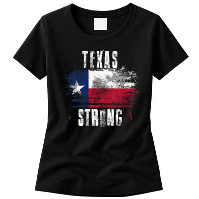 Texas Strong Distressed Flag Texan Pride Womens T-Shirt