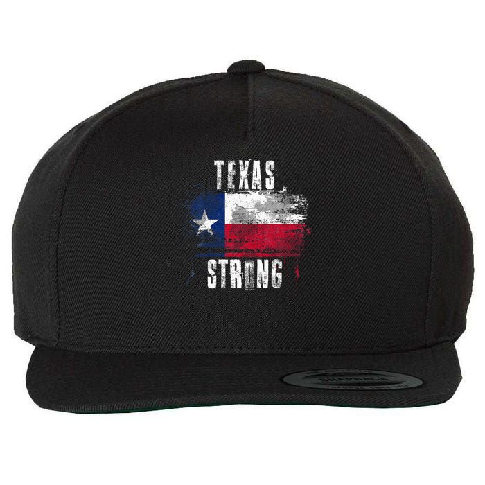 Texas Strong Distressed Flag Texan Pride Wool Snapback Cap