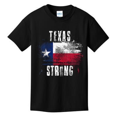 Texas Strong Distressed Flag Texan Pride Kids T-Shirt