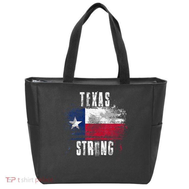 Texas Strong Distressed Flag Texan Pride Zip Tote Bag