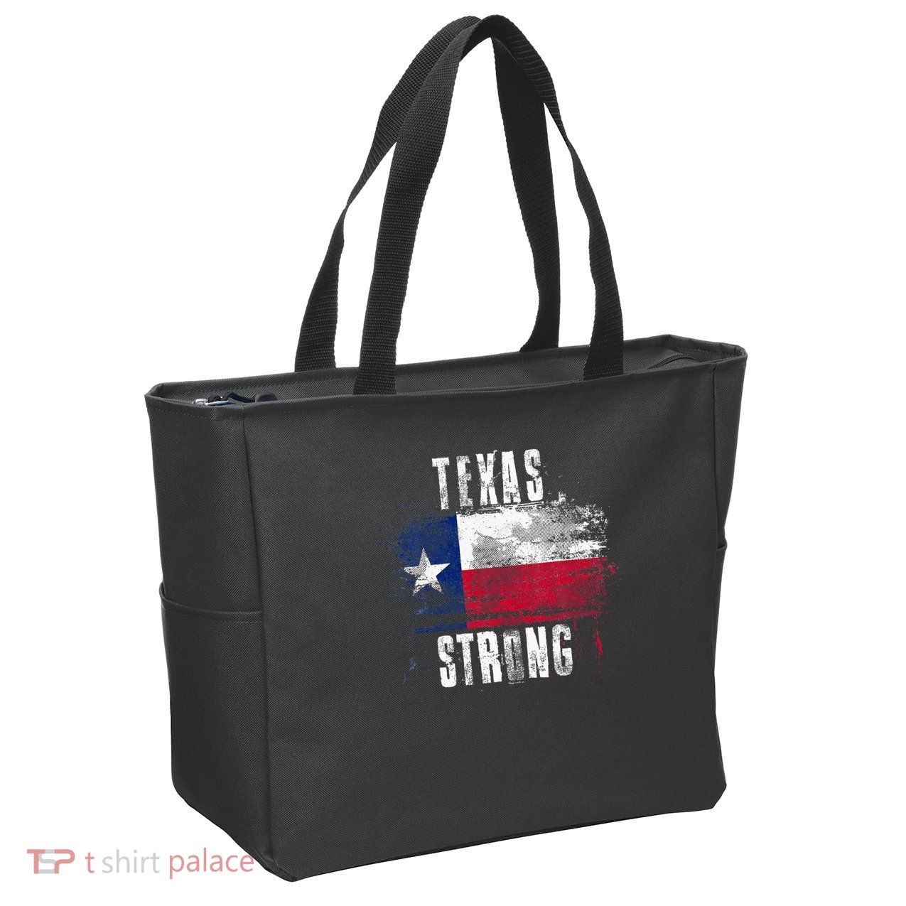 Texas Strong Distressed Flag Texan Pride Zip Tote Bag