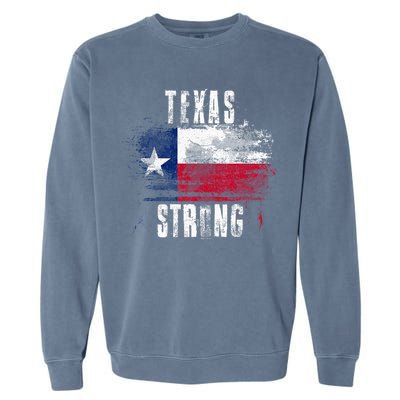 Texas Strong Distressed Flag Texan Pride Garment-Dyed Sweatshirt