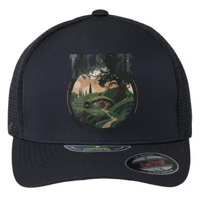 The Shire Distressed Fantasy Merch Tolkien Aragorn Frodo Baggin Flexfit Unipanel Trucker Cap