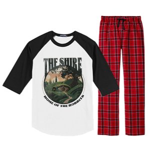 The Shire Distressed Fantasy Merch Tolkien Aragorn Frodo Baggin Raglan Sleeve Pajama Set