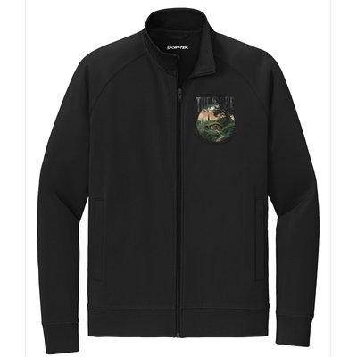 The Shire Distressed Fantasy Merch Tolkien Aragorn Frodo Baggin Stretch Full-Zip Cadet Jacket