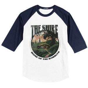 The Shire Distressed Fantasy Merch Tolkien Aragorn Frodo Baggin Baseball Sleeve Shirt