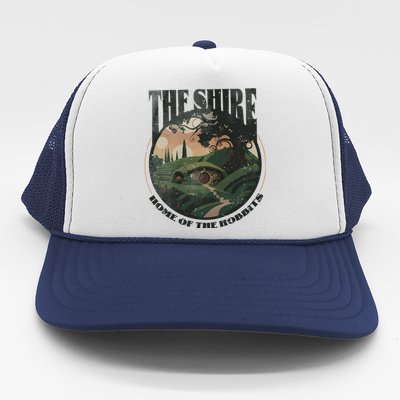 The Shire Distressed Fantasy Merch Tolkien Aragorn Frodo Baggin Trucker Hat