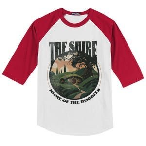 The Shire Distressed Fantasy Merch Tolkien Aragorn Frodo Baggin Kids Colorblock Raglan Jersey