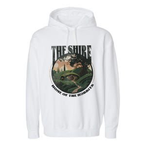 The Shire Distressed Fantasy Merch Tolkien Aragorn Frodo Baggin Garment-Dyed Fleece Hoodie