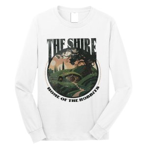 The Shire Distressed Fantasy Merch Tolkien Aragorn Frodo Baggin Long Sleeve Shirt