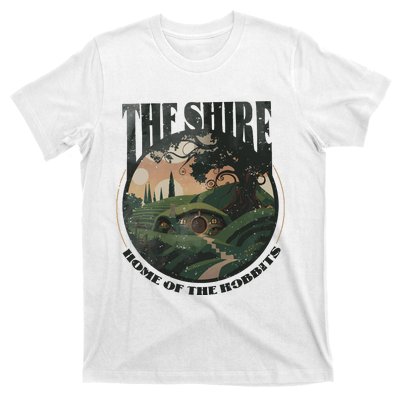 The Shire Distressed Fantasy Merch Tolkien Aragorn Frodo Baggin T-Shirt