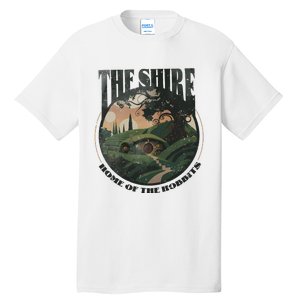 The Shire Distressed Fantasy Merch Tolkien Aragorn Frodo Baggin Tall T-Shirt