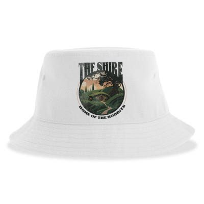 The Shire Distressed Fantasy Merch Tolkien Aragorn Frodo Baggin Sustainable Bucket Hat