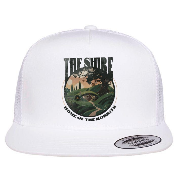 The Shire Distressed Fantasy Merch Tolkien Aragorn Frodo Baggin Flat Bill Trucker Hat