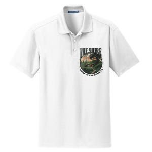 The Shire Distressed Fantasy Merch Tolkien Aragorn Frodo Baggin Dry Zone Grid Polo