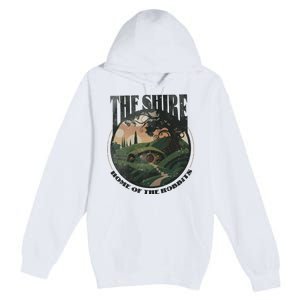 The Shire Distressed Fantasy Merch Tolkien Aragorn Frodo Baggin Premium Pullover Hoodie