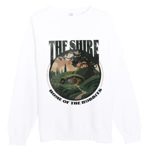 The Shire Distressed Fantasy Merch Tolkien Aragorn Frodo Baggin Premium Crewneck Sweatshirt