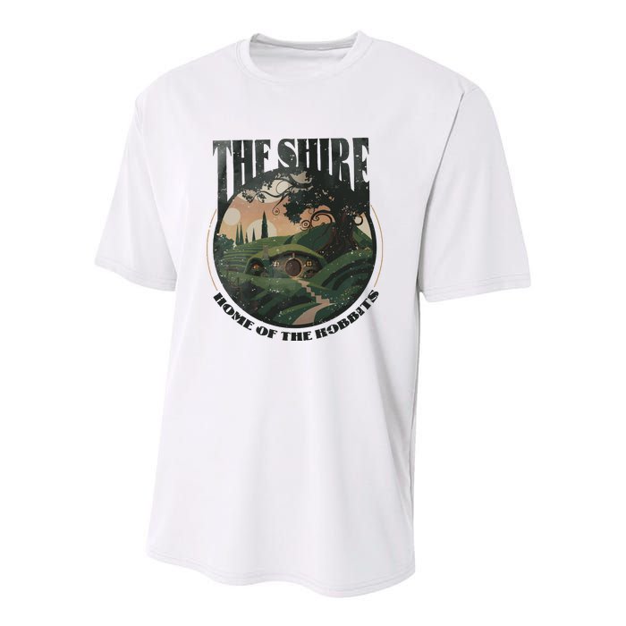 The Shire Distressed Fantasy Merch Tolkien Aragorn Frodo Baggin Youth Performance Sprint T-Shirt