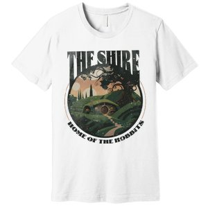 The Shire Distressed Fantasy Merch Tolkien Aragorn Frodo Baggin Premium T-Shirt