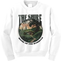 The Shire Distressed Fantasy Merch Tolkien Aragorn Frodo Baggin Kids Sweatshirt