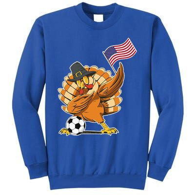 Thanksgiving Soccer  Dabing Turkey USA Soccer Ball Tall Sweatshirt