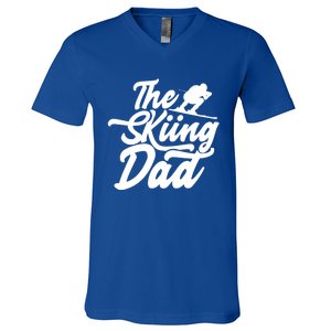 The Skiing Dad Ski Skier Father Gift V-Neck T-Shirt