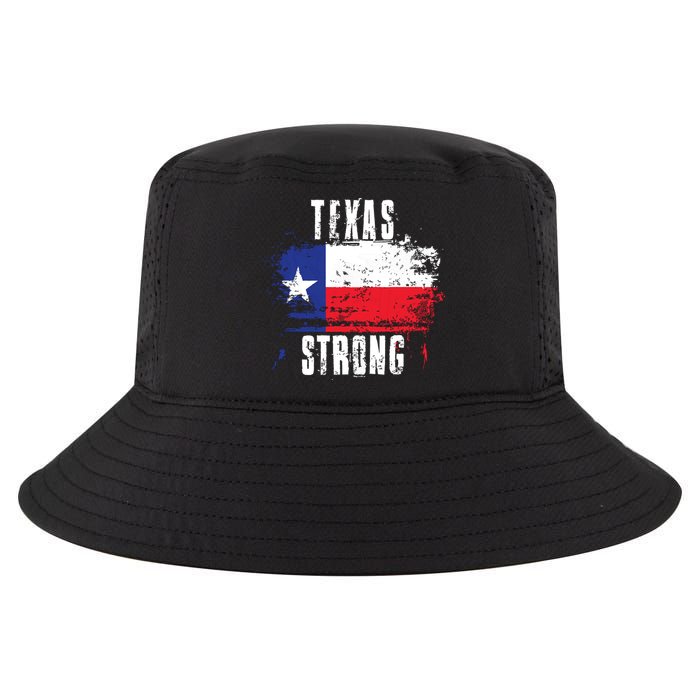 Texas Strong Distressed Flag Texan Pride Cool Comfort Performance Bucket Hat