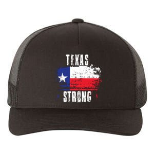 Texas Strong Distressed Flag Texan Pride Yupoong Adult 5-Panel Trucker Hat