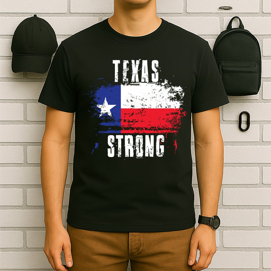 Texas Strong Distressed Flag Texan Pride T-Shirt