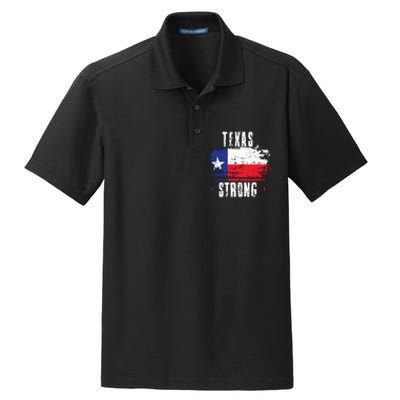 Texas Strong Distressed Flag Texan Pride Dry Zone Grid Polo