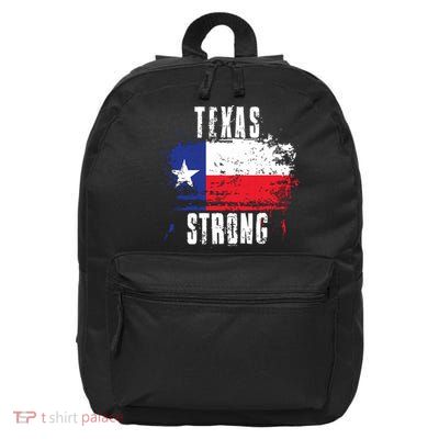 Texas Strong Distressed Flag Texan Pride 16 in Basic Backpack