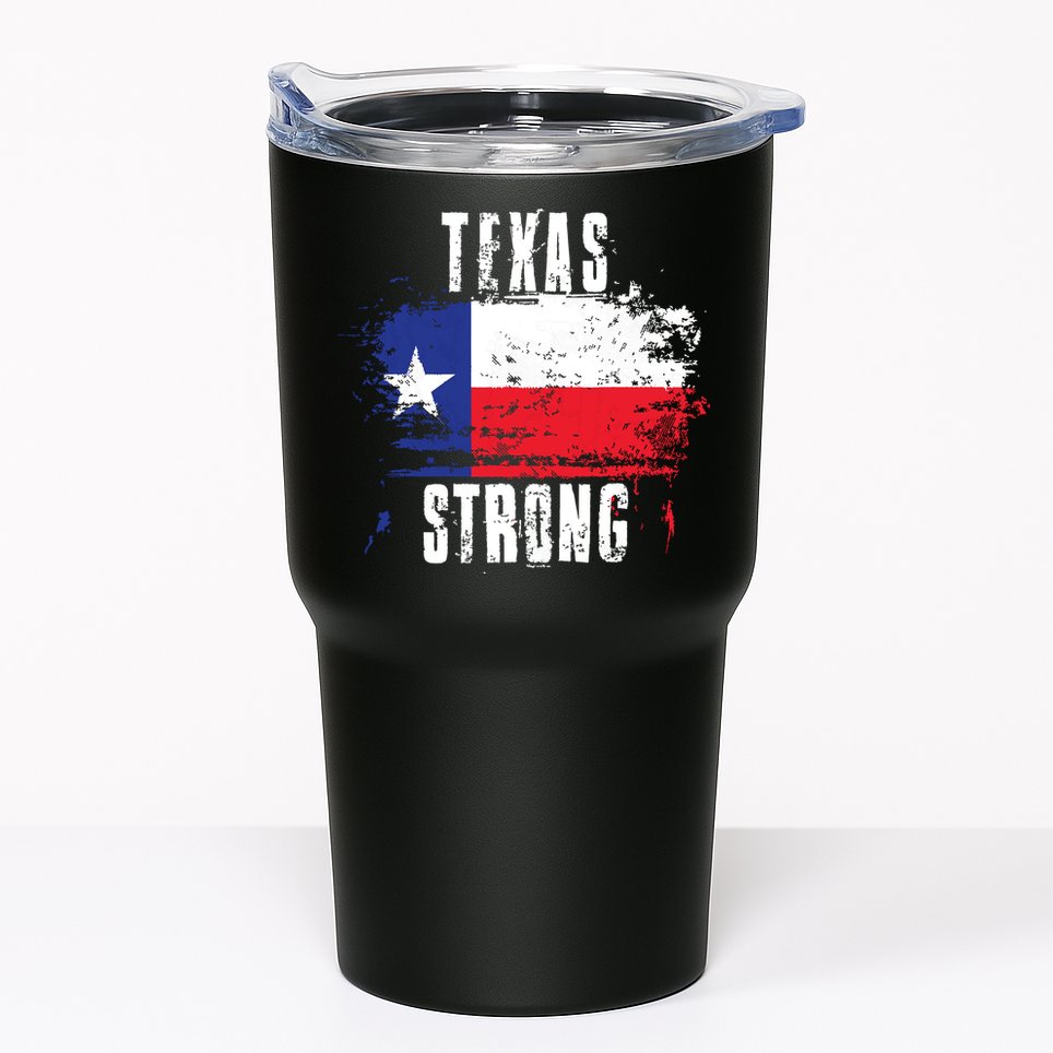 Texas Strong Distressed Flag Texan Pride Tumbler