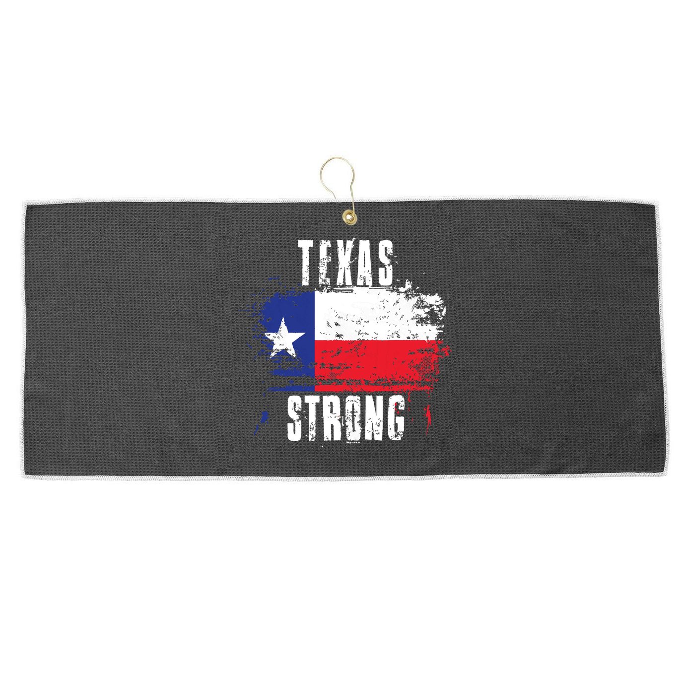Texas Strong Distressed Flag Texan Pride Large Microfiber Waffle Golf Towel