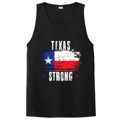 Texas Strong Distressed Flag Texan Pride PosiCharge Competitor Tank