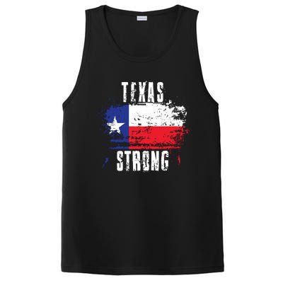 Texas Strong Distressed Flag Texan Pride PosiCharge Competitor Tank