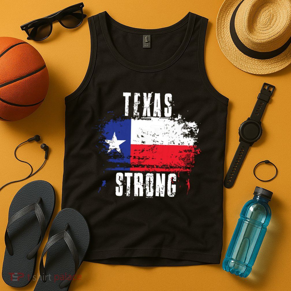 Texas Strong Distressed Flag Texan Pride Tank Top