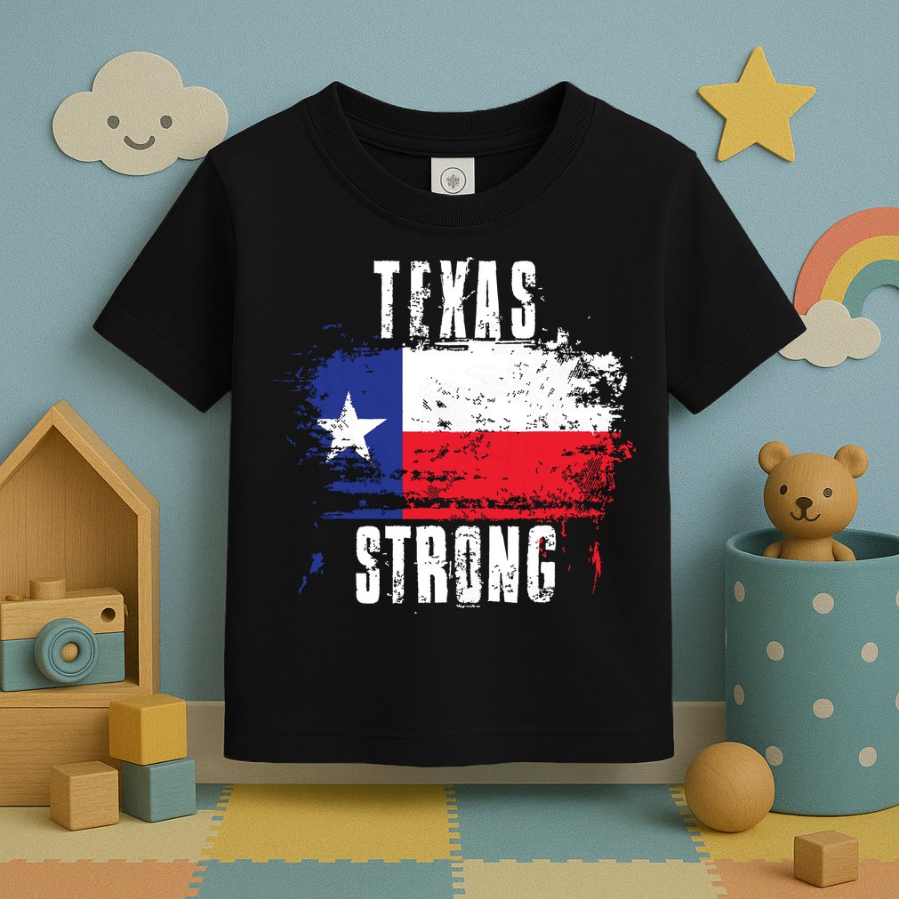 Texas Strong Distressed Flag Texan Pride Toddler T-Shirt