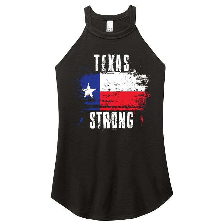 Texas Strong Distressed Flag Texan Pride Women's Perfect Tri Rocker Tank