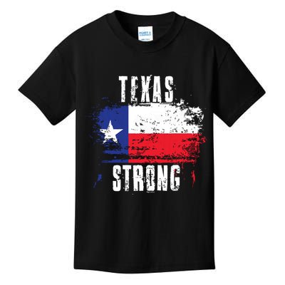 Texas Strong Distressed Flag Texan Pride Kids T-Shirt
