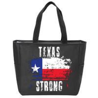 Texas Strong Distressed Flag Texan Pride Zip Tote Bag