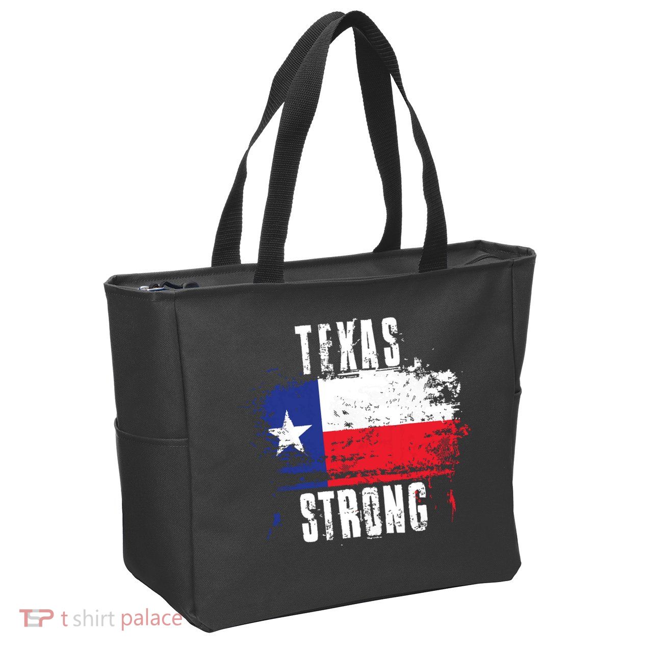 Texas Strong Distressed Flag Texan Pride Zip Tote Bag