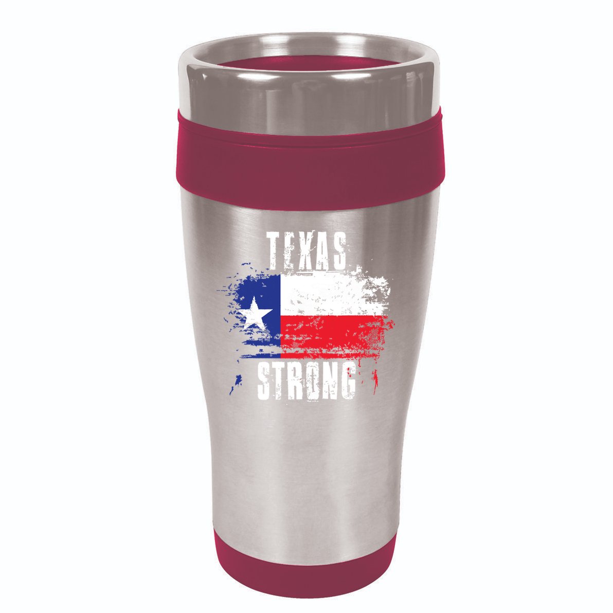 Texas Strong Distressed Flag Texan Pride 16oz Travel Tumbler